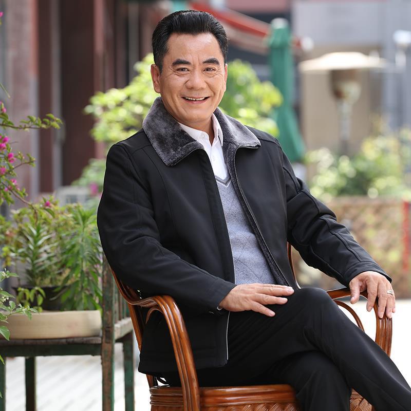 Papá abrigo de invierno de mediana edad forrado de lana engrosado de mediana edad y ancianos 60-80 años ropa de invierno abuelo chaqueta vieja acolchada de algodón