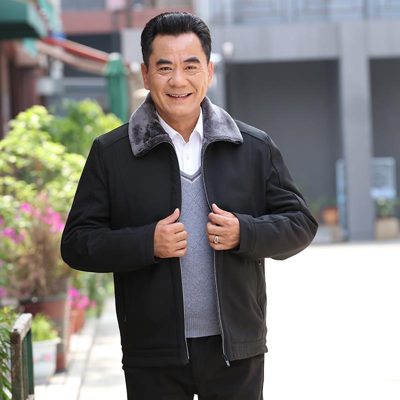 Papá abrigo de invierno de mediana edad forrado de lana engrosado de mediana edad y ancianos 60-80 años ropa de invierno abuelo chaqueta vieja acolchada de algodón