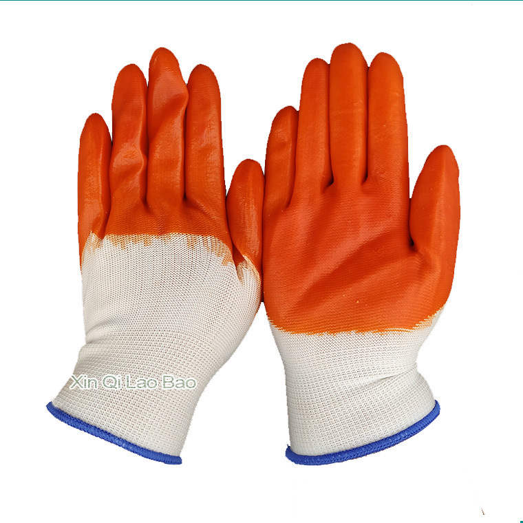 恒硕星白纱桔pvc浸胶大全挂手套柔然舒适透气无味耐油防酸碱