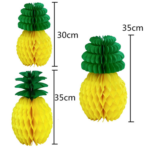 菠萝蜂窝球 菠萝纸蜂巢水果蜂窝装饰 夏威夷派对装饰创意异形花球