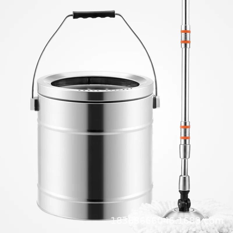 New generation gift direct TikTok all stainless steel rotating mop bucket suspension single bucket good God mop single bucket mop