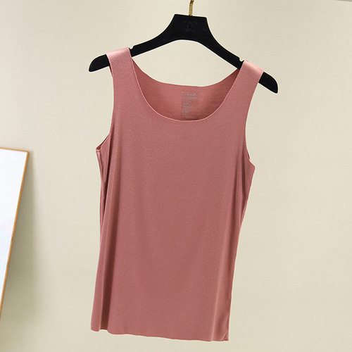 Summer New Korean Style Ribbed Cotton Seamless Round Neck Tank Top for Women Stretch Large Size Base Layer Tank Shirt