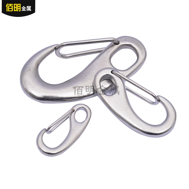 304不锈钢蛋形钩 蛋型弹簧钩 钥匙扣 多功能钩五金索具 现货销售