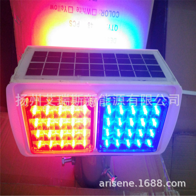 太阳能爆闪灯 交通安全警示灯 双面路障频闪灯 道路LED施工灯