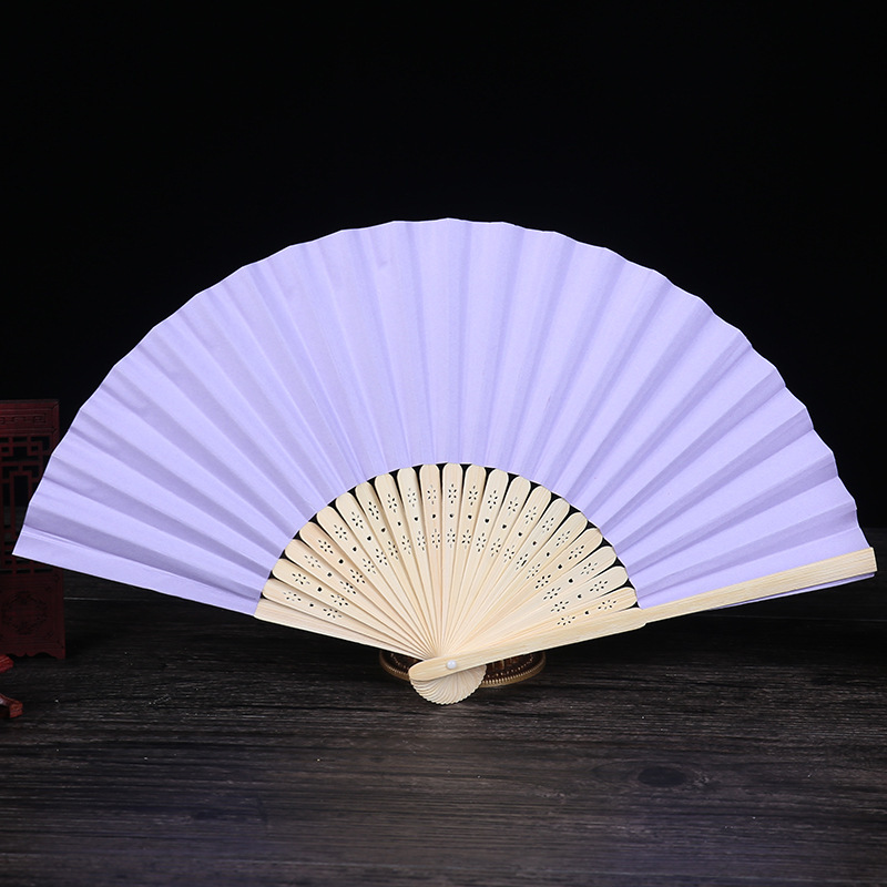 Suministro transfronterizo de abanicos plegables en blanco de 7 pulgadas para pintar y colorear para niños, abanicos de papel para manualidades creativas de bricolaje para jardín de infantes, abanicos de color sólido. image 13