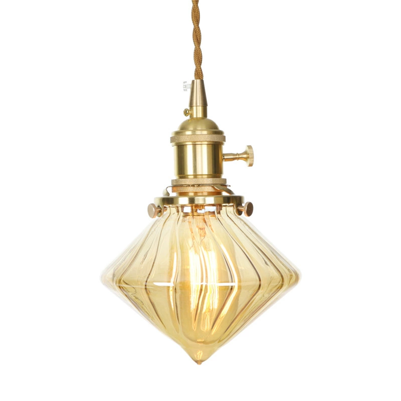 Modern and minimalistic copper glass creative ceiling lamp for living room for bed