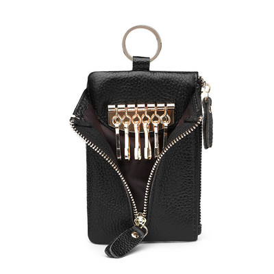 European style genuine leather key case Cross border multi-function fashion coin purse Buses Card package zipper Scattered wallet wholesale