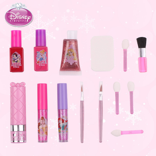 Disney Children's Cosmetic Set Ice and Snow Elsa Princess Makeup Box Girls Lipstick Show Play House Toy