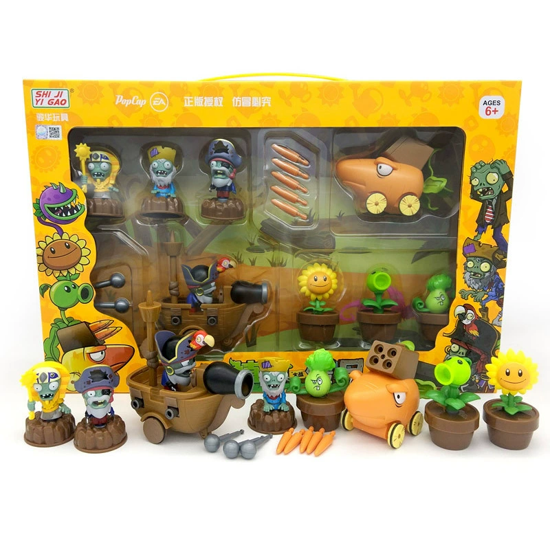 Воин, настоящий Plants vs. Zombies, большой игрушка, машина, минифигура, набор, подарочная коробка, можно запускать
