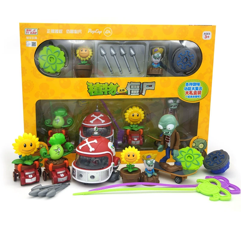 Воин, настоящий Plants vs. Zombies, большой игрушка, машина, минифигура, набор, подарочная коробка, можно запускать
