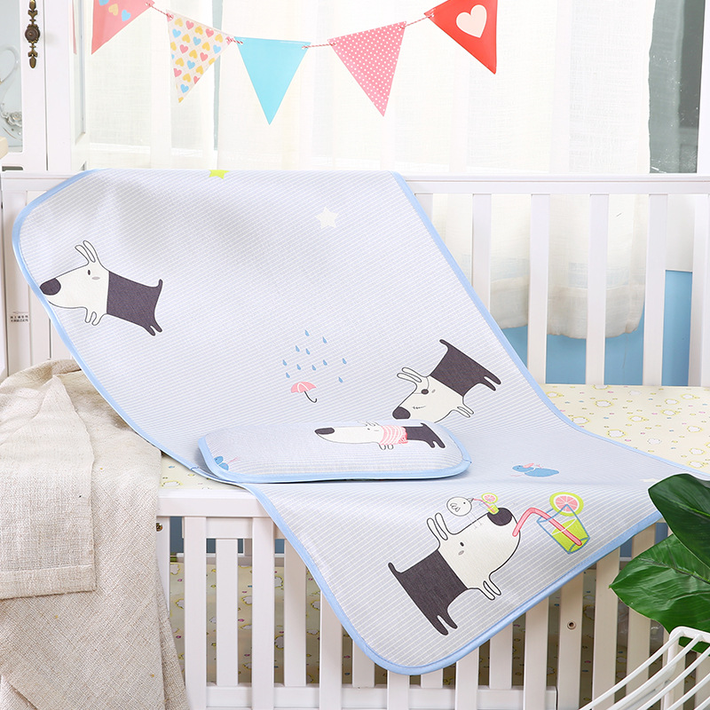 Children's Ice Silk Printed Mat Class a Washable Kindergarten Summer Infant Crib Mat Can Be Expedited Supply