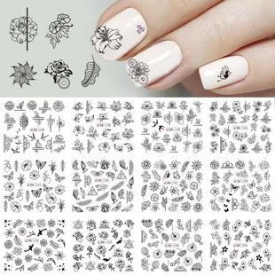 �羳����¿�����ˮӡ�N�� �ڰ���ɫ��õ����~����ָ���N nail