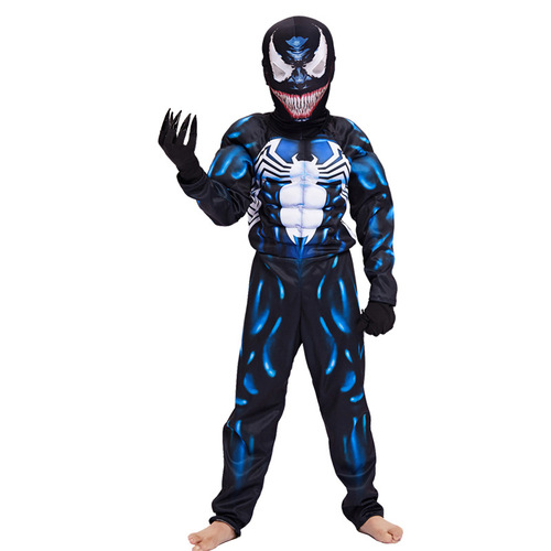 Venom cosplay performance suit Venom symbiote muscle suit black Spider-Man adult and children's performance suit
