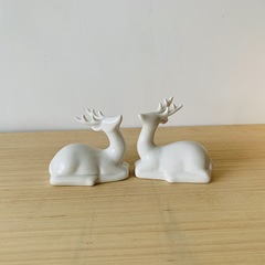 Supply Ceramic Christmas Deer Craft, Home Couple Deer Ornament, Car Deer Ornament 5878