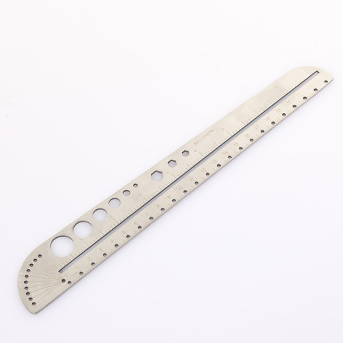 Large multifunctional stainless steel tool scale ruler office compass protractor inner hexagon EDC outdoor tool