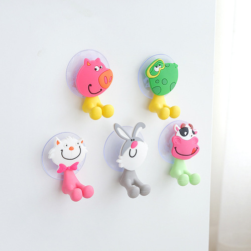 Creative cute suction cup toothbrush holder cartoon animal home children's wall-mounted toothbrush holder suction wall-mounted animal toothbrush holder