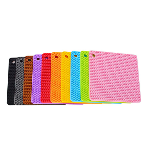 Square Honeycomb Silicone Placemat Household Mat Insulated Pot Mat Table Tray Clay Pot Mat