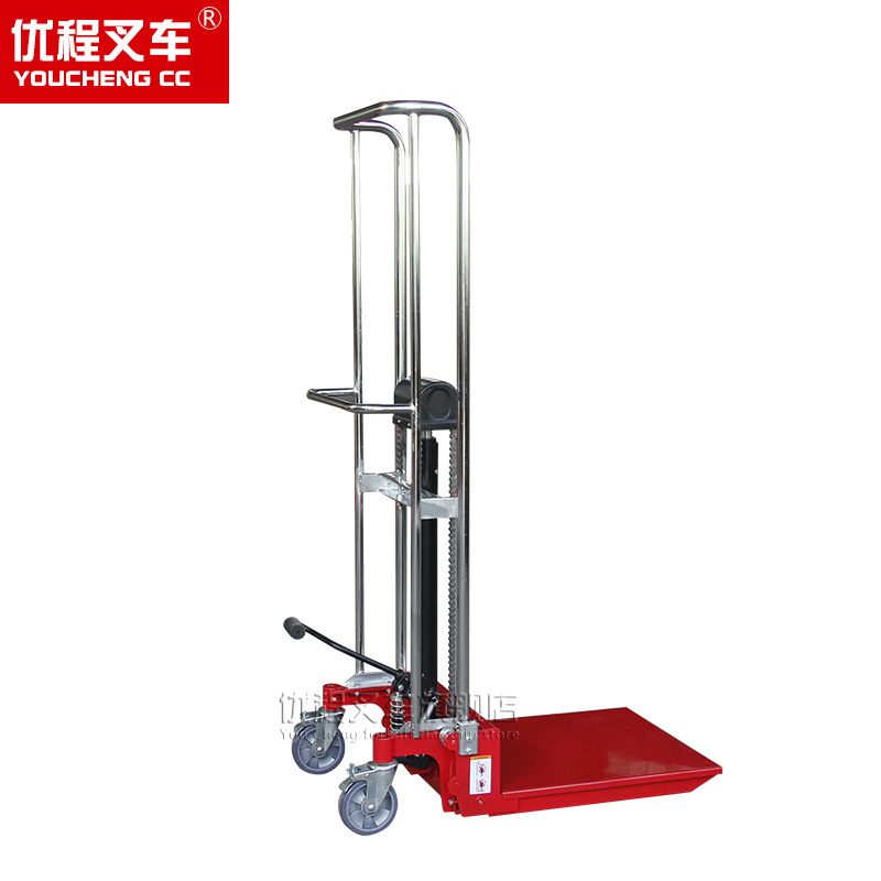 Vehículo de elevación hidráulico manual ligero pequeño carga y descarga plataforma elevadora elevación camión de equipaje elevador camión de elevación