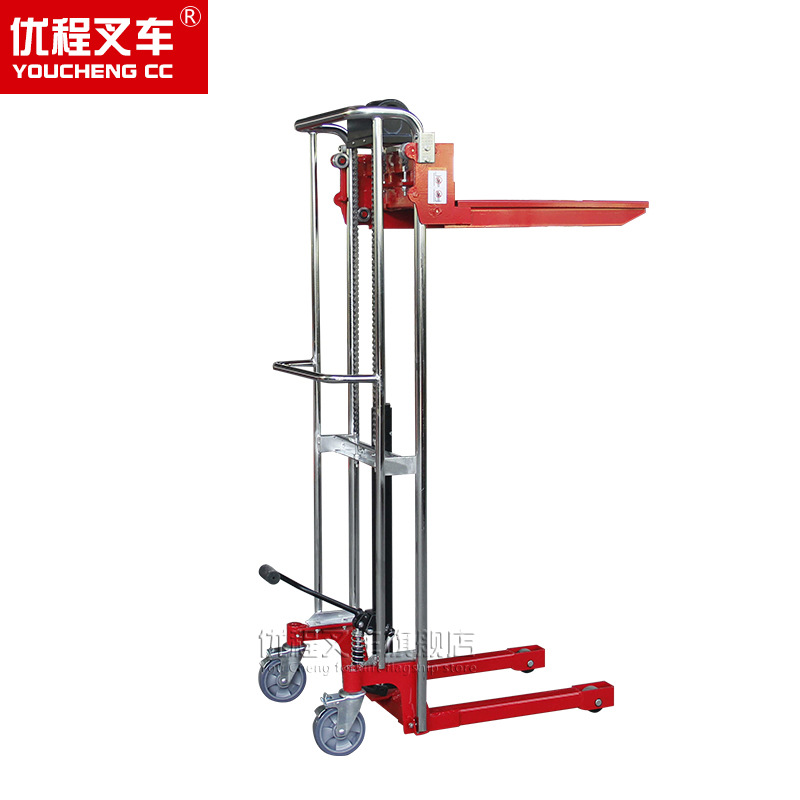 Vehículo de elevación hidráulico manual ligero pequeño carga y descarga plataforma elevadora elevación camión de equipaje elevador camión de elevación