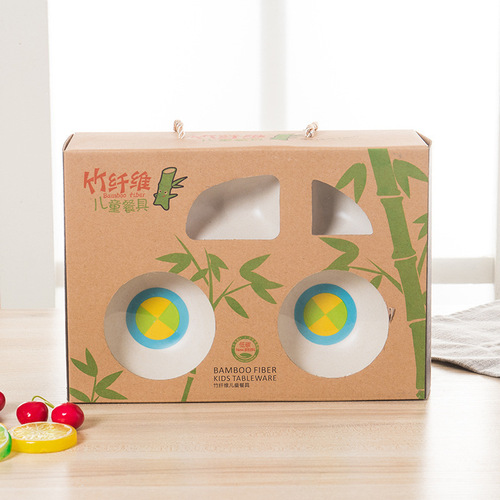 Creative Cartoon Environmentally Friendly Bamboo Fiber Tableware Set 5-piece Baby Bowl Children's Dinner Plate Bamboo Fiber Car Tableware