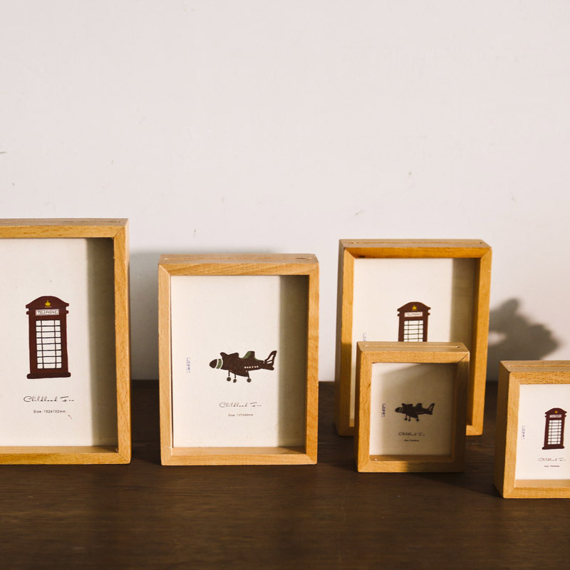 1. Small wooden photo frame children's fun photo frame home accessories photo frame decoration frame