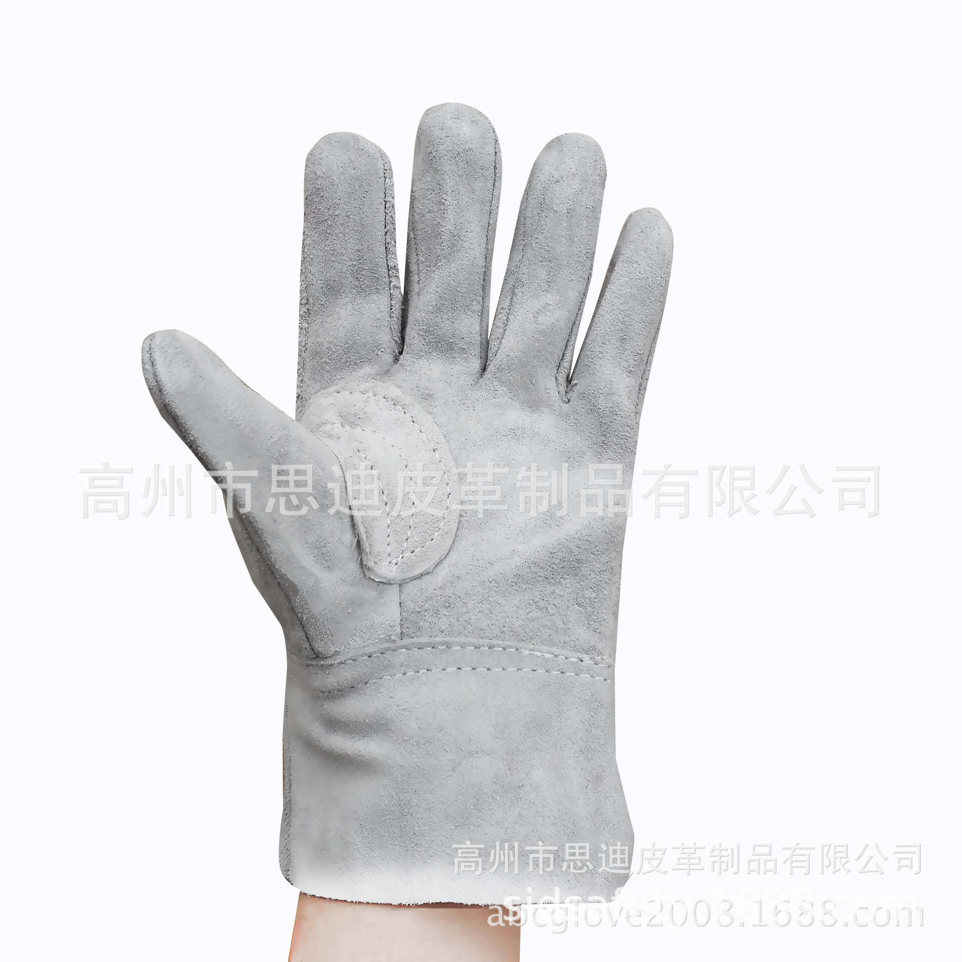 三筋短全皮电焊手套牛二层皮日本袜短款无里耐磨虎口防开线防飞溅