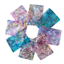 现货9*12七彩珊瑚烫金礼品纱袋喜糖袋圣诞彩色礼品袋厂家直销