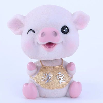 Car ornaments pig car ornaments cute - pig-treasure-series-gold-calm-pig