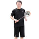 Summer Middle-aged and Elderly Round Neck Loose Dad's Short Sleeve Cotton T-shirt Sports Suit Men's Elderly Thin Clothes Wholesale