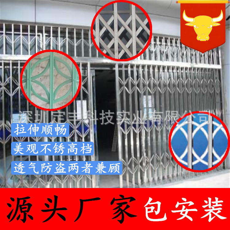 Shenzhen stainless steel sliding door sliding gate elevator entrance folding door breathable anti-theft door entrance door package door-to-door installation