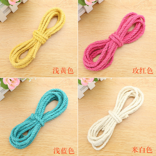 5mm Colored Jute Rope for Kindergarten Crafts, Natural Hemp String, DIY Accessories, Decorative Items, Wrapping Tubes, Flower Pots, and Cat Climbing Structures