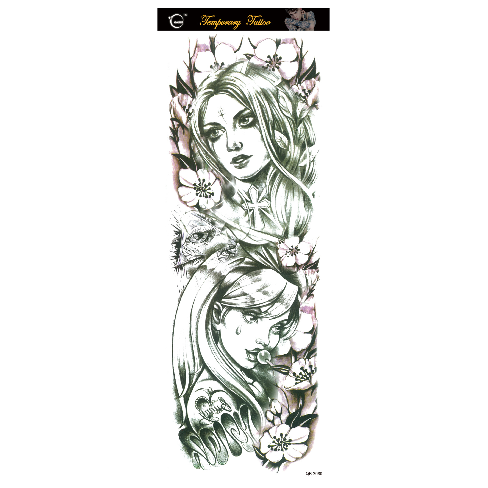 Pegatinas de tatuaje directo de fábrica gran cantidad Congyu impermeable imagen grande brazo completo tatuaje pegatinas Amazon tatuaje