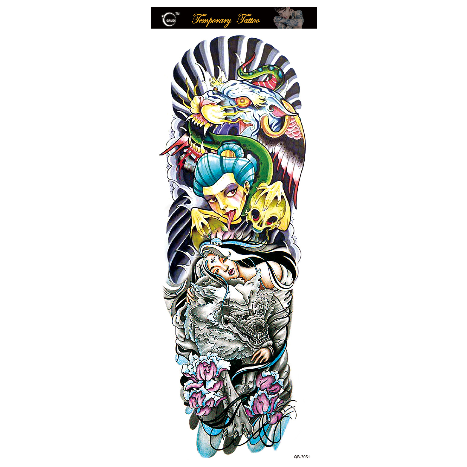 Pegatinas de tatuaje directo de fábrica gran cantidad Congyu impermeable imagen grande brazo completo tatuaje pegatinas Amazon tatuaje