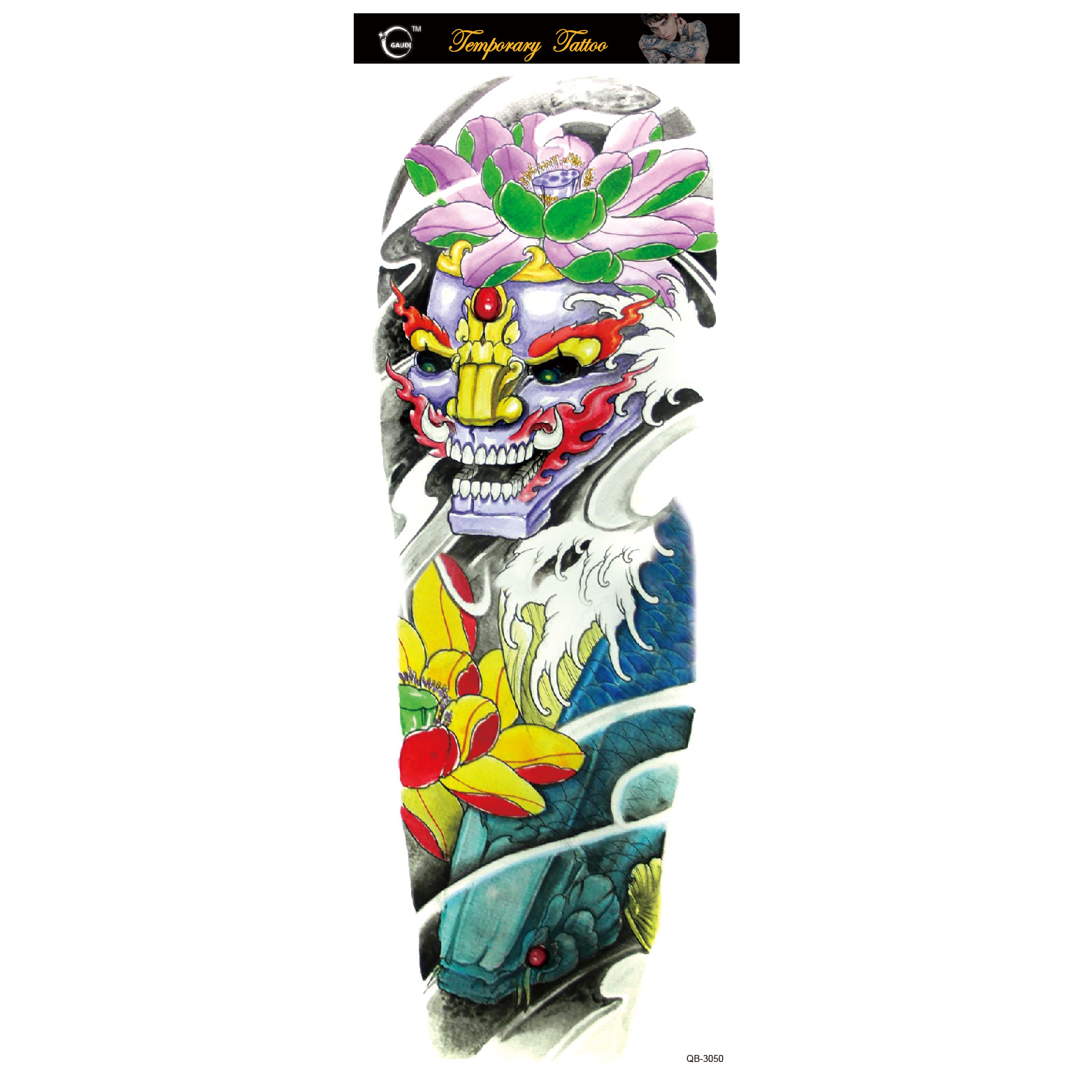 Pegatinas de tatuaje directo de fábrica gran cantidad Congyu impermeable imagen grande brazo completo tatuaje pegatinas Amazon tatuaje