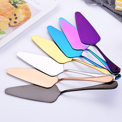 Manufacturer wholesale stainless steel toothed cake spatula cheese knife triangle pizza spatula cake shop baking tools logo
