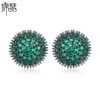 Crystal earings, copper earrings, spherical zirconium, micro incrustation, European style, wholesale