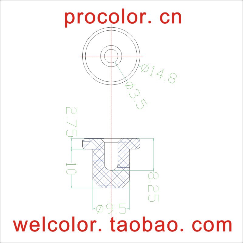 �轺��ͷ���� ����ͷ �¸� 10mm��˿������Ϳ �𽺿�����ͷ 9.5