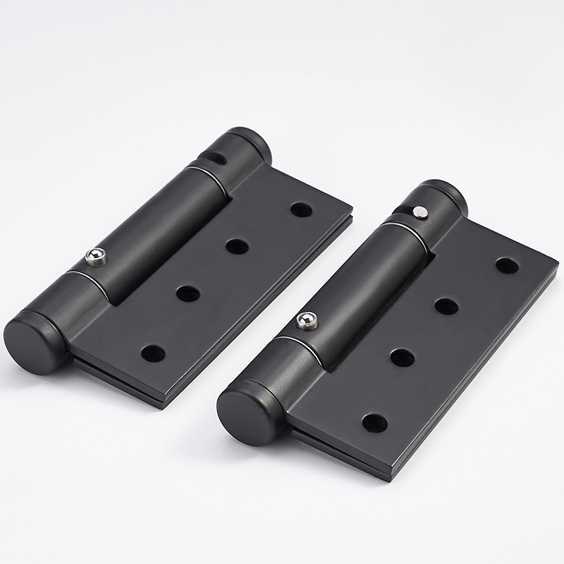 Bisagra de resorte negro bisagra de posicionamiento de puerta invisible puerta plegable más cerca puerta de madera bisagra abierta plana 4-bisagra de 2 pulgadas