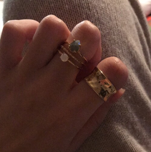 European and American Style Unique Retro Embossed Irregular Brass Plated with Real Gold Adjustable Opening Ring for Index Finger, Women's Ring