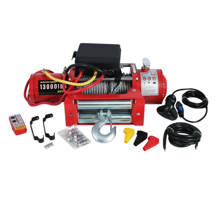 12v 13000lbs CE MD认证齐全 红色电动绞盘