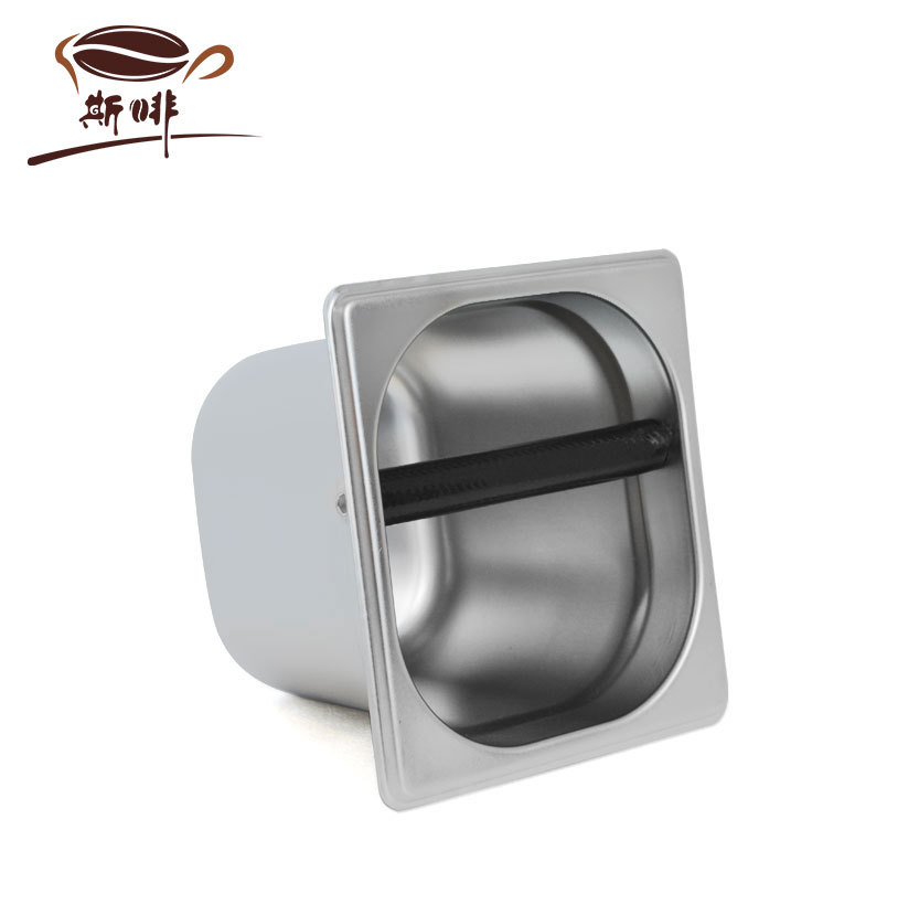 Cubo de escoria de café de acero inoxidable Cubo de escoria de madera gran tamaño pequeño máquina de café caja de escoria ranura de escoria