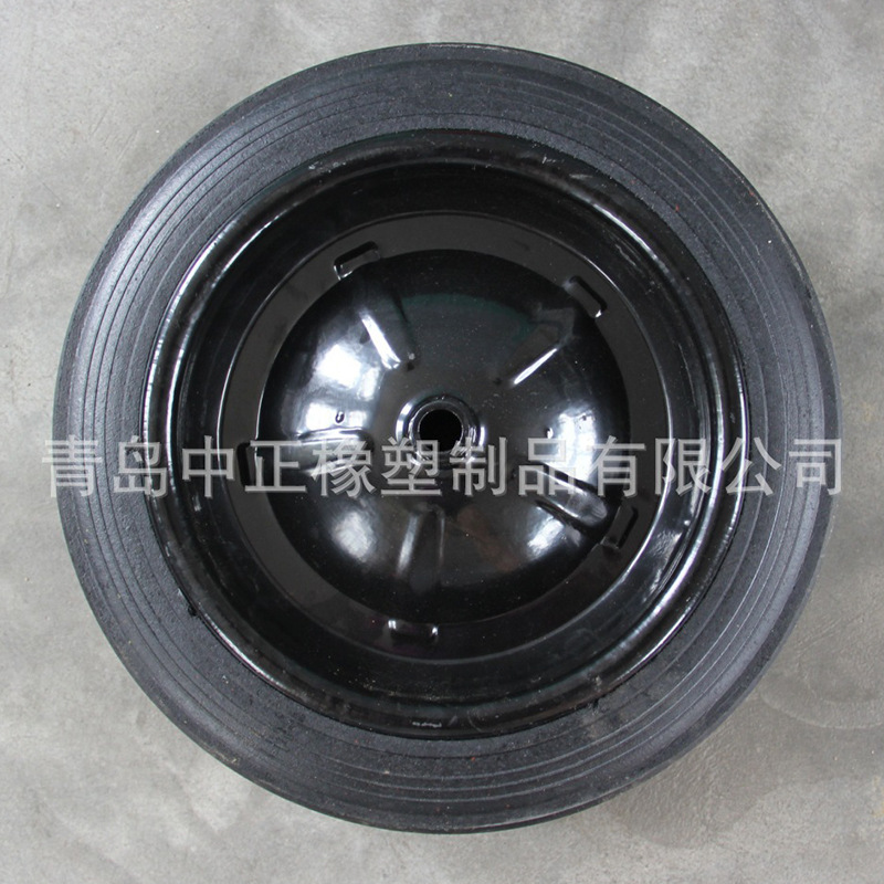 青岛直供 胶粉轮 实心轮 工具车轮子 铁轮毂 厂家批发