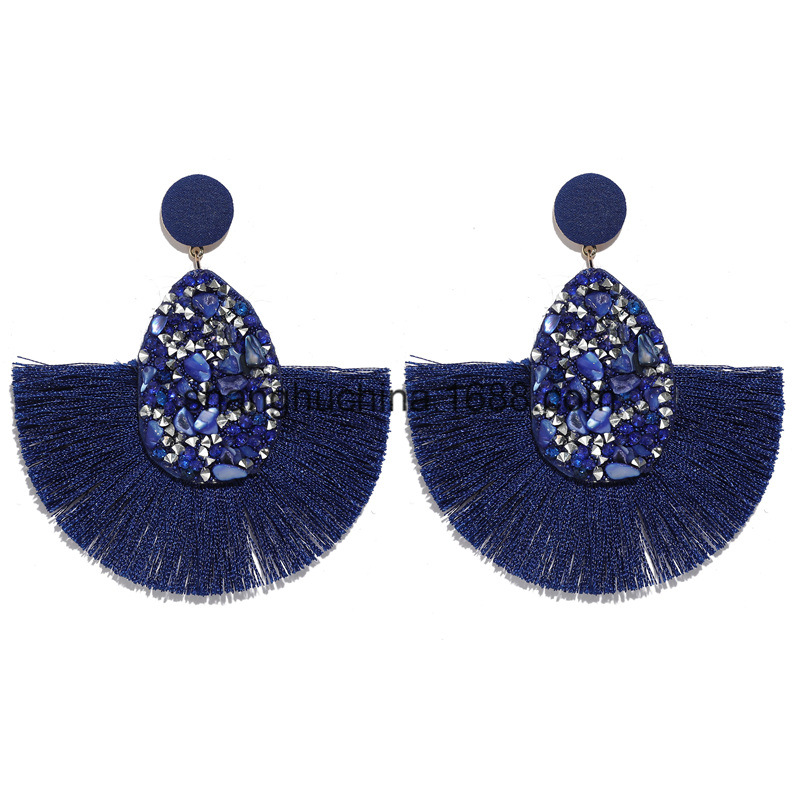 Pendientes de borla en forma de gota europea y americana popular pendientes de borla personalidad exagerada accesorios de fábrica