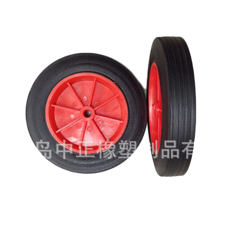 青岛厂家加工供应300-4胶粉轮实心轮充气轮手推车轮子