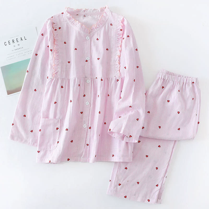 Ав autumn gauze thin pijama, long-sleeve, invisible trousers for breastfeeding