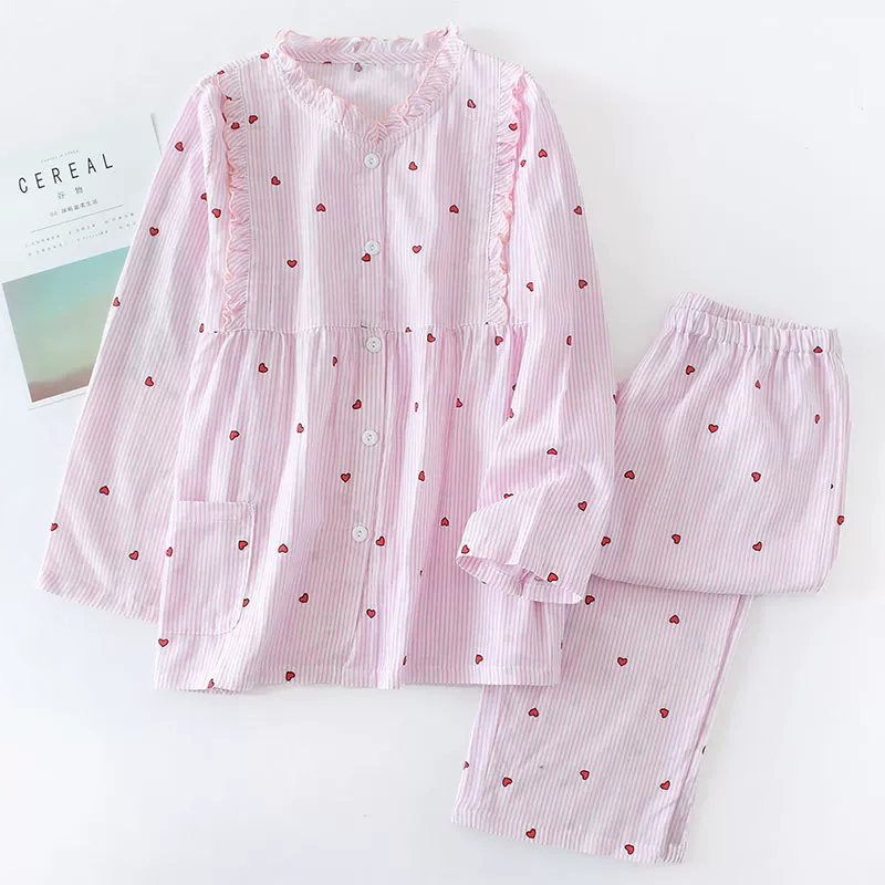 Ав autumn gauze thin pijama, long-sleeve, invisible trousers for breastfeeding