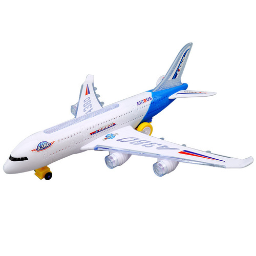 Electric universal passenger aircraft with music and lights large universal airbus aircraft luminous toys wholesale A380