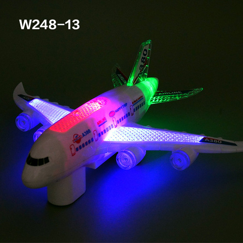 Electric universal passenger aircraft with music and lights large universal airbus aircraft luminous toys wholesale A380