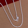 Trend jewelry with pigtail, silver necklace, European style, 4mm