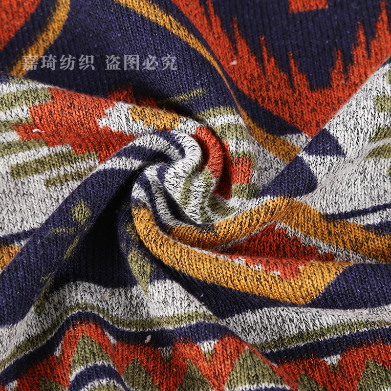 厂家供应经纬编全涤单面拉绒印花面料 粗针家居服装饰布料